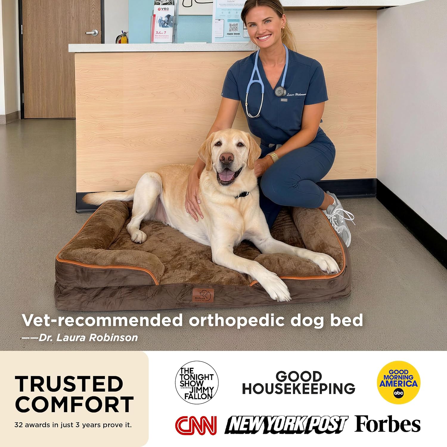 Orthopedic Dog Sofa Bed – Waterproof, Supportive Bolster