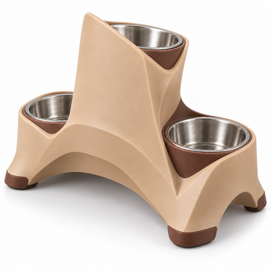 Baxter’s Three-Level Raised Triple Bowl Dog Feeder