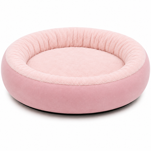 Plush Oval Snuggle Pet Bed for Cats and Small Dogs