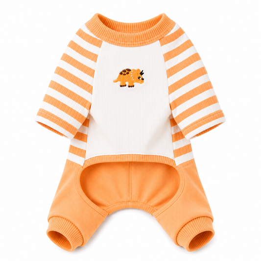 Striped Dog Pajamas Jumpsuit – Soft Four-Leg Outfit
