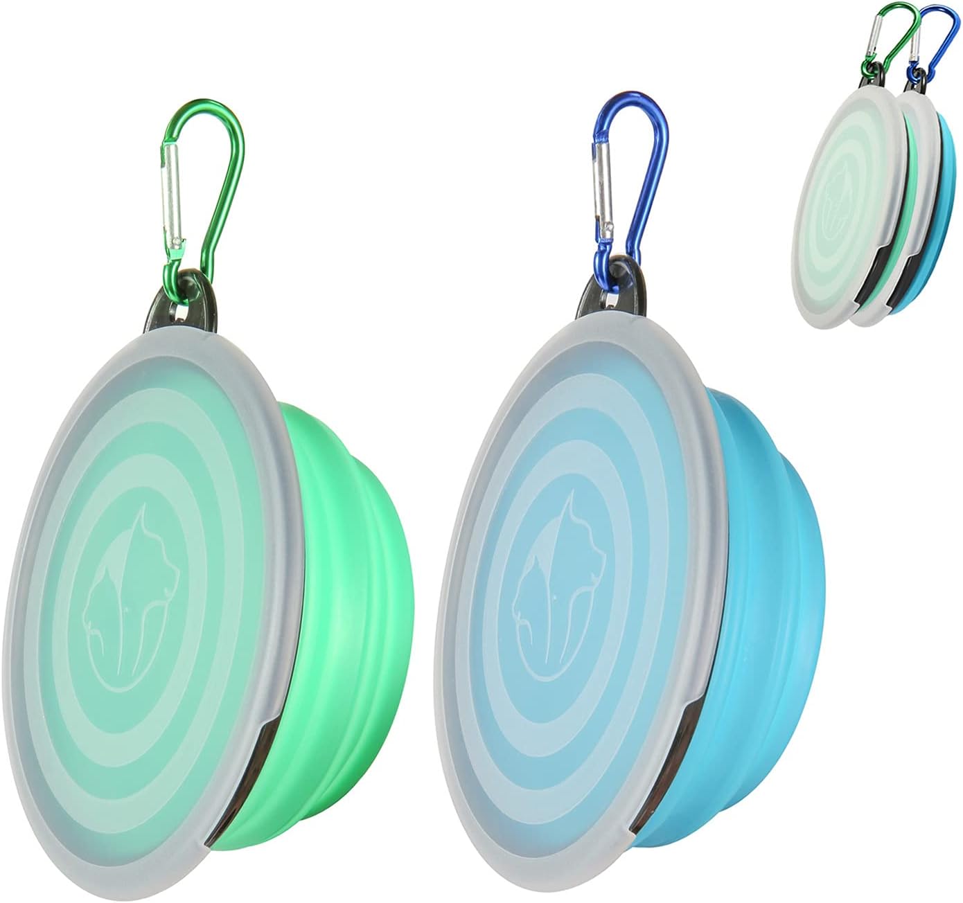 Collapsible Dog Travel Bowls with Lids – Portable 2 Pack