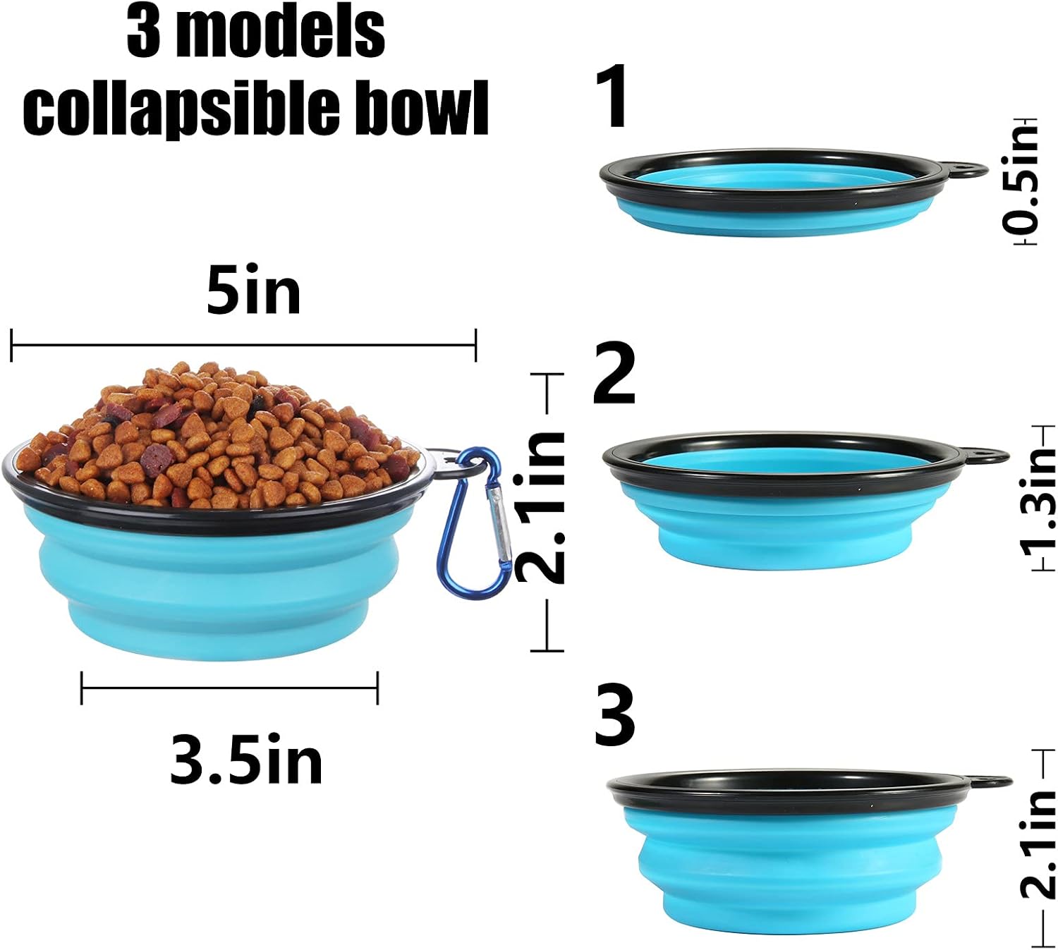 Collapsible Dog Travel Bowls with Lids – Portable 2 Pack