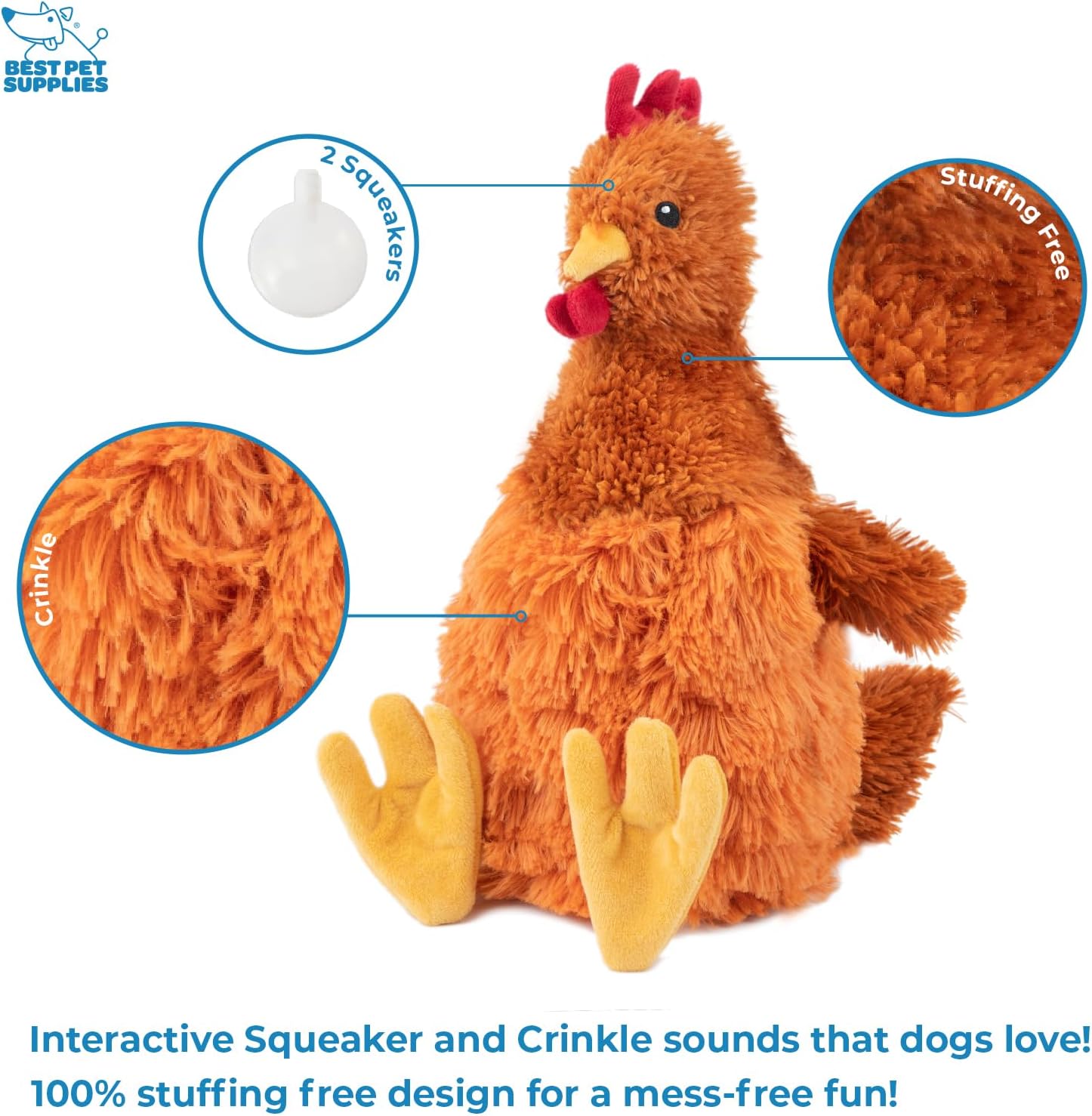 Interactive Squeaky Crinkle Dog Toy – Plush Octopus Chew