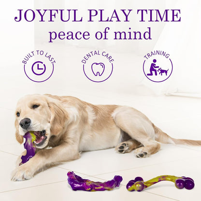 Tough Dog Chew Toys 3-Pack – Durable Bones for Aggressive Chewers