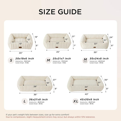 Rectangle Fleece Dog Bed with Raised Sides and Washable Cover