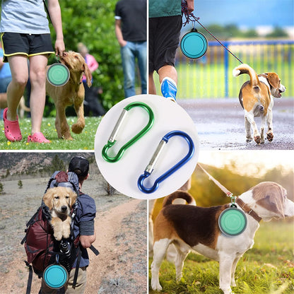 Collapsible Dog Travel Bowls with Lids – Portable 2 Pack