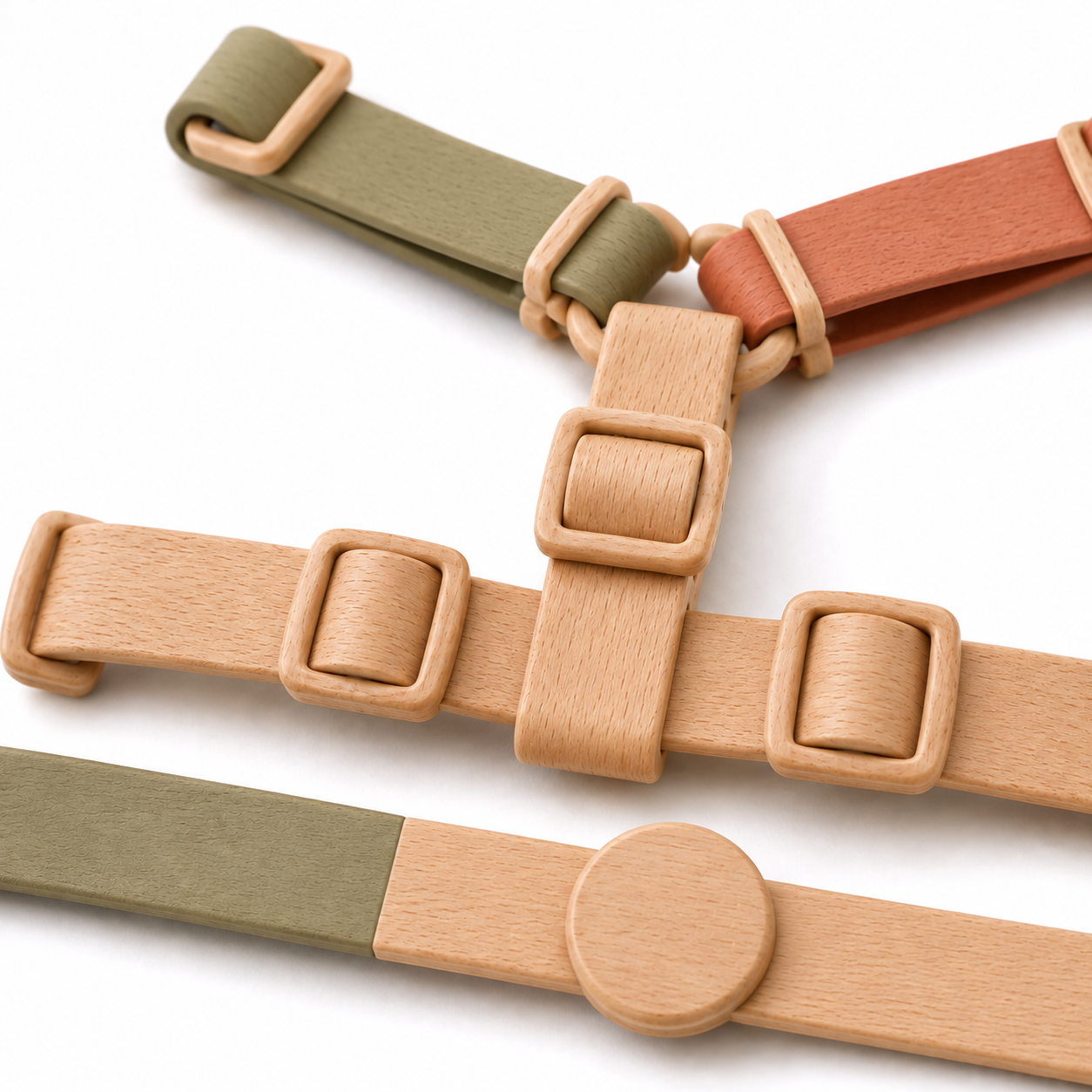 Adjustable Multicolour Dog Harness and Lead Set with Secure Clip