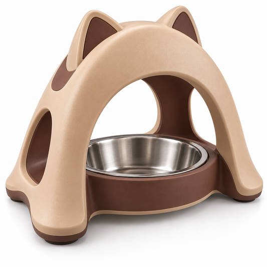 Baxter’s Cat-Shaped Raised Stainless Steel Feeding Bowl