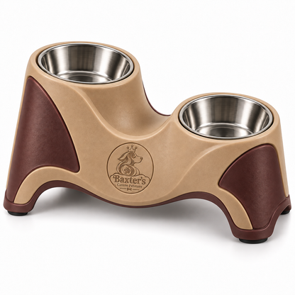 Baxter’s Dual-Level Raised Double Bowl Dog Feeder