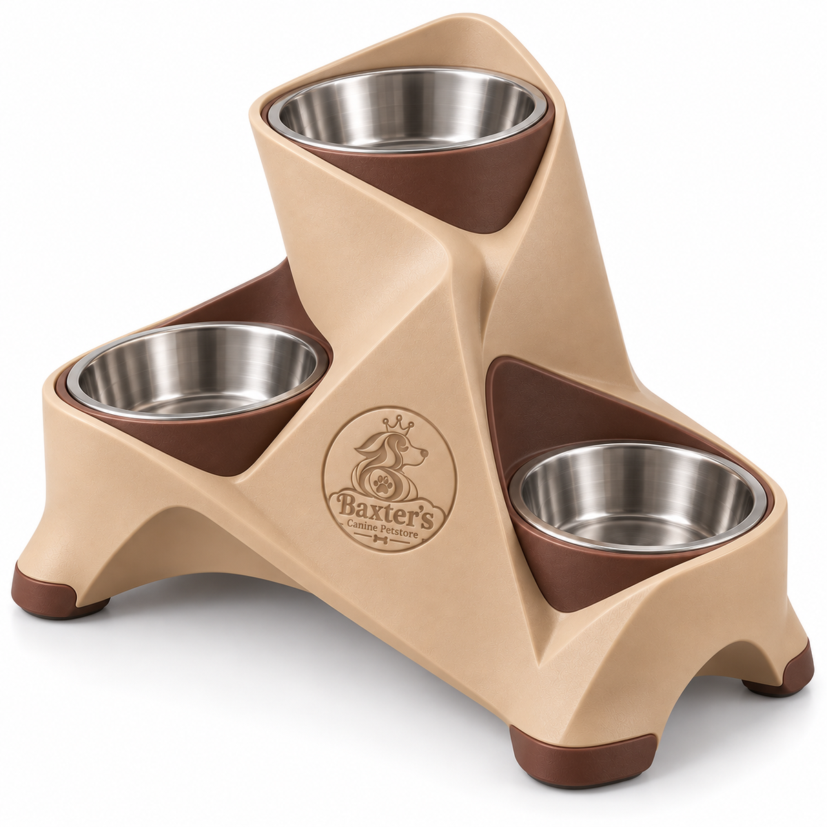 Baxter’s Three-Level Raised Triple Bowl Dog Feeder
