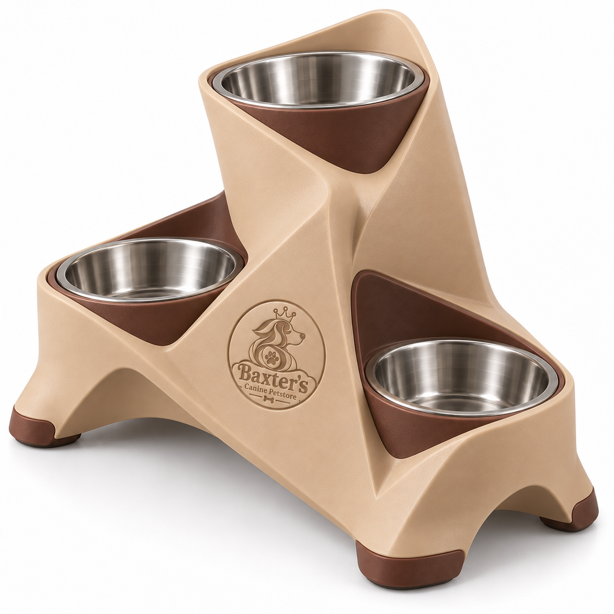 Baxter’s Three-Level Raised Triple Bowl Dog Feeder