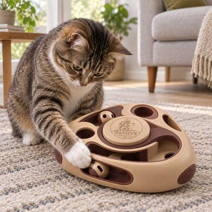 Baxter’s Enclosed Ball-Track Puzzle Toy – Interactive Paw Play for Cats
