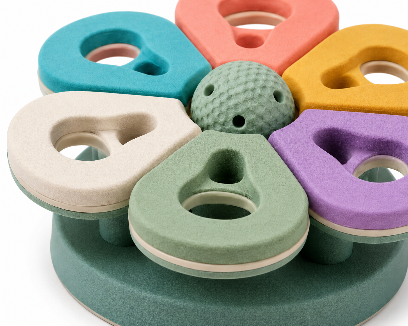 Flower-Shaped Interactive Cat Treat Puzzle Feeder – Multicoloured