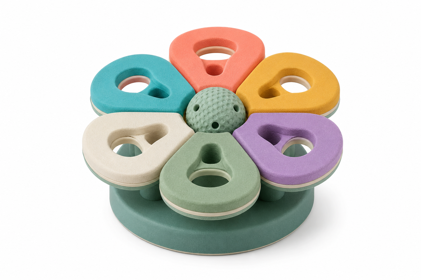 Flower-Shaped Interactive Cat Treat Puzzle Feeder – Multicoloured