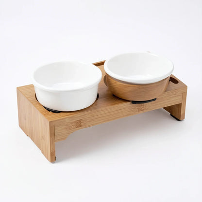 Raised Non-Slip Ceramic Pet Bowl Set for Dogs & Cats