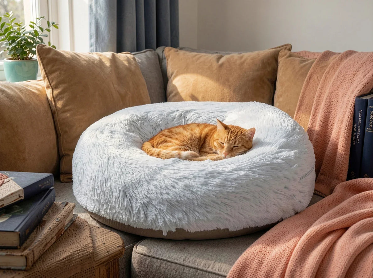 Plush Round Pet Cuddler Cushion, 50cm