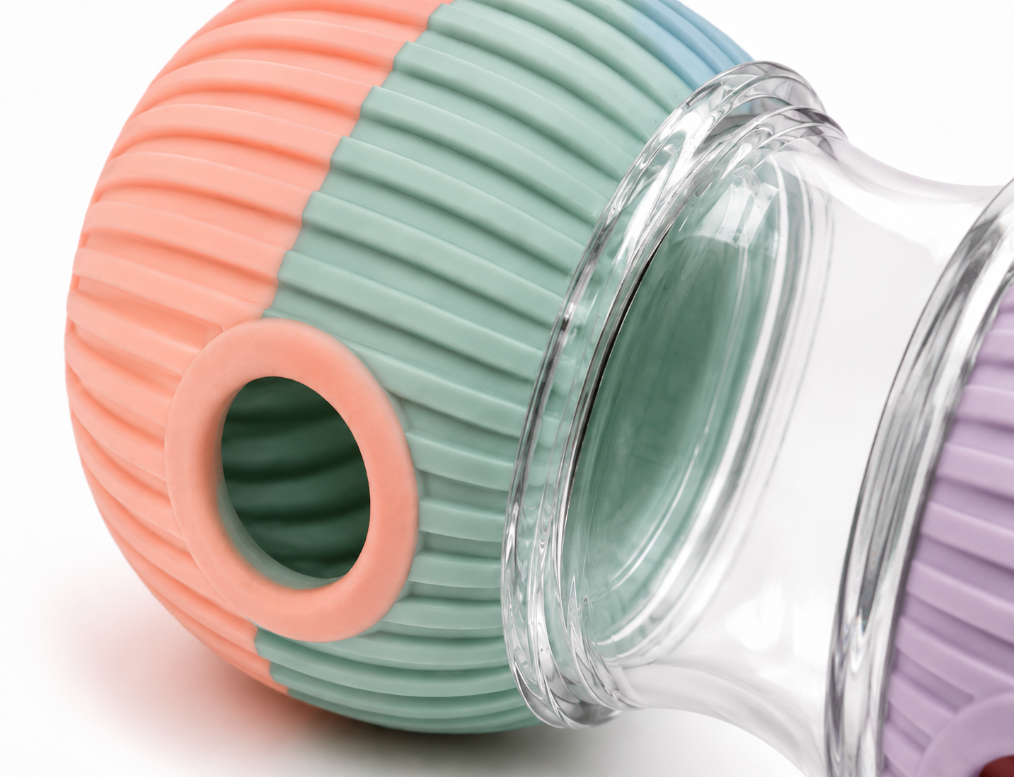 Pastel Dumbbell-Shaped Dog Treat Dispenser and Rolling Toy