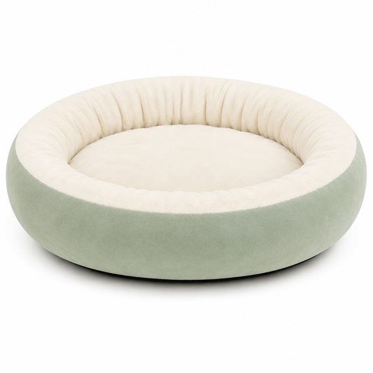 Plush Oval Snuggle Pet Bed for Cats and Small Dogs