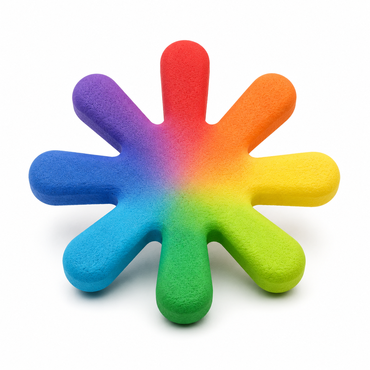 Rainbow Splat-Shaped Dog Toy with Multi-Arm Design