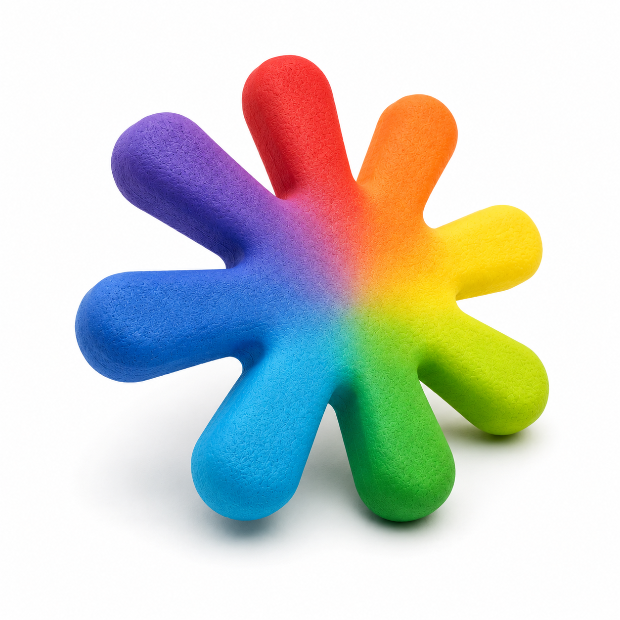 Rainbow Splat-Shaped Dog Toy with Multi-Arm Design