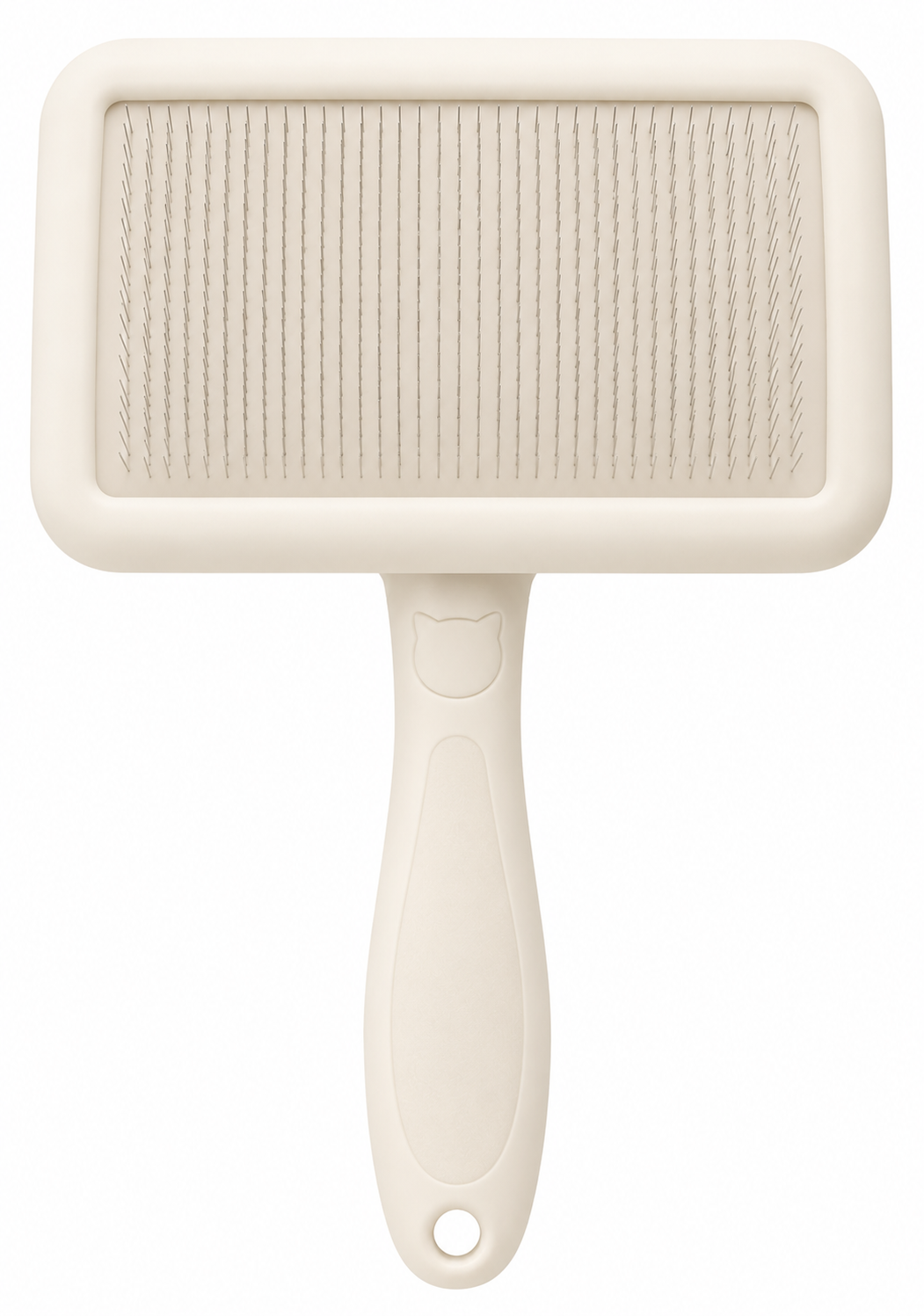 Rectangular Self-Cleaning Slicker Brush for Cats – Cream