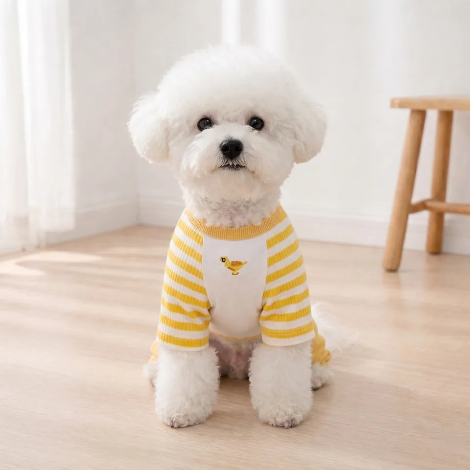 Striped Dog Pajamas Jumpsuit – Soft Four-Leg Outfit