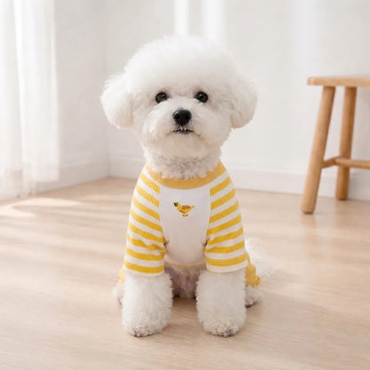 Striped Dog Pajamas Jumpsuit – Soft Four-Leg Outfit