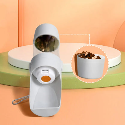 Portable Pet Water Bottle With Food Storage 500 ml