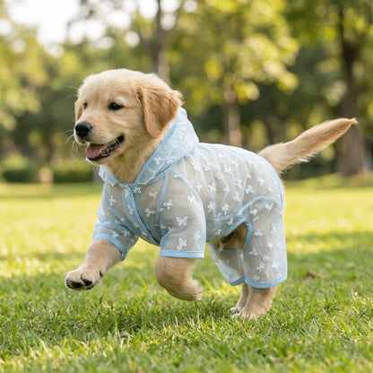 Breathable Mesh Dog Sunscreen Hoodie With Butterfly Print