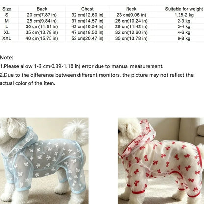Breathable Mesh Dog Sunscreen Hoodie With Butterfly Print