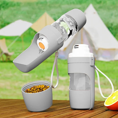 Portable Pet Water Bottle With Food Storage 500 ml