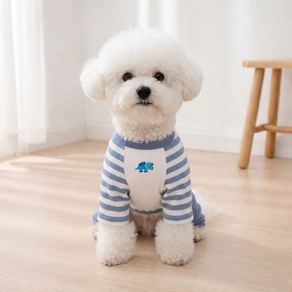 Striped Dog Pajamas Jumpsuit – Soft Four-Leg Outfit