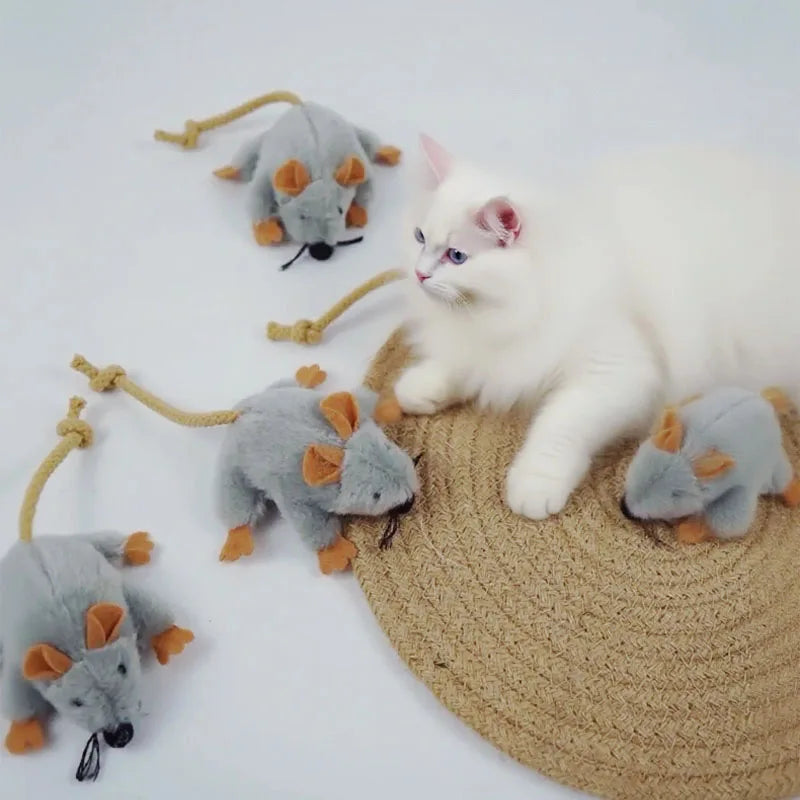 Plush Mouse Cat Toy – Soft Indoor Chew & Chase Play