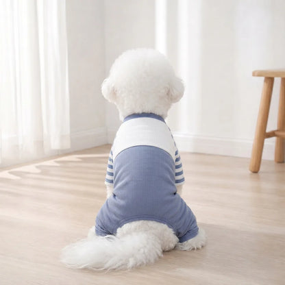 Striped Dog Pajamas Jumpsuit – Soft Four-Leg Outfit