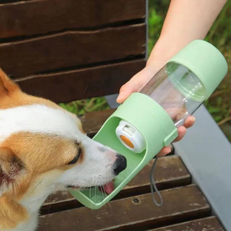 Portable Pet Water Bottle With Food Storage 500 ml