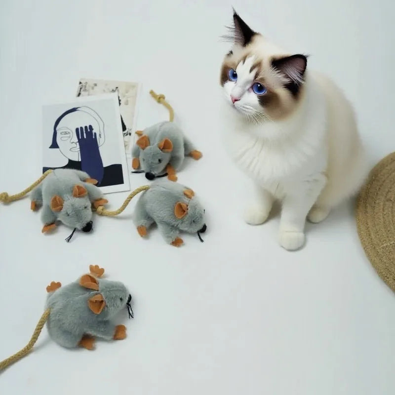 Plush Mouse Cat Toy – Soft Indoor Chew & Chase Play