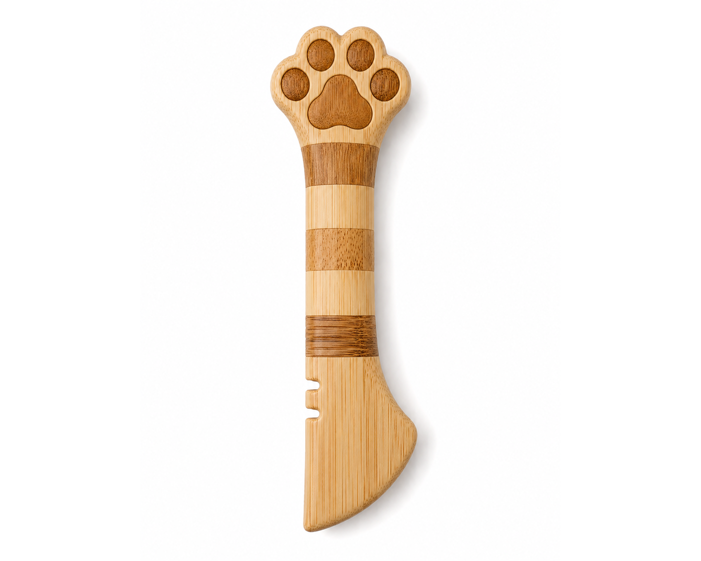 Wooden Cat Grooming Comb – Paw Shaped Bamboo Pet Grooming Comb for Cats and Small Pets